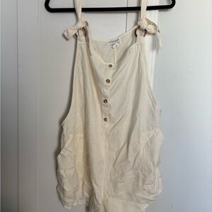NWT Cream Button-Front Romper